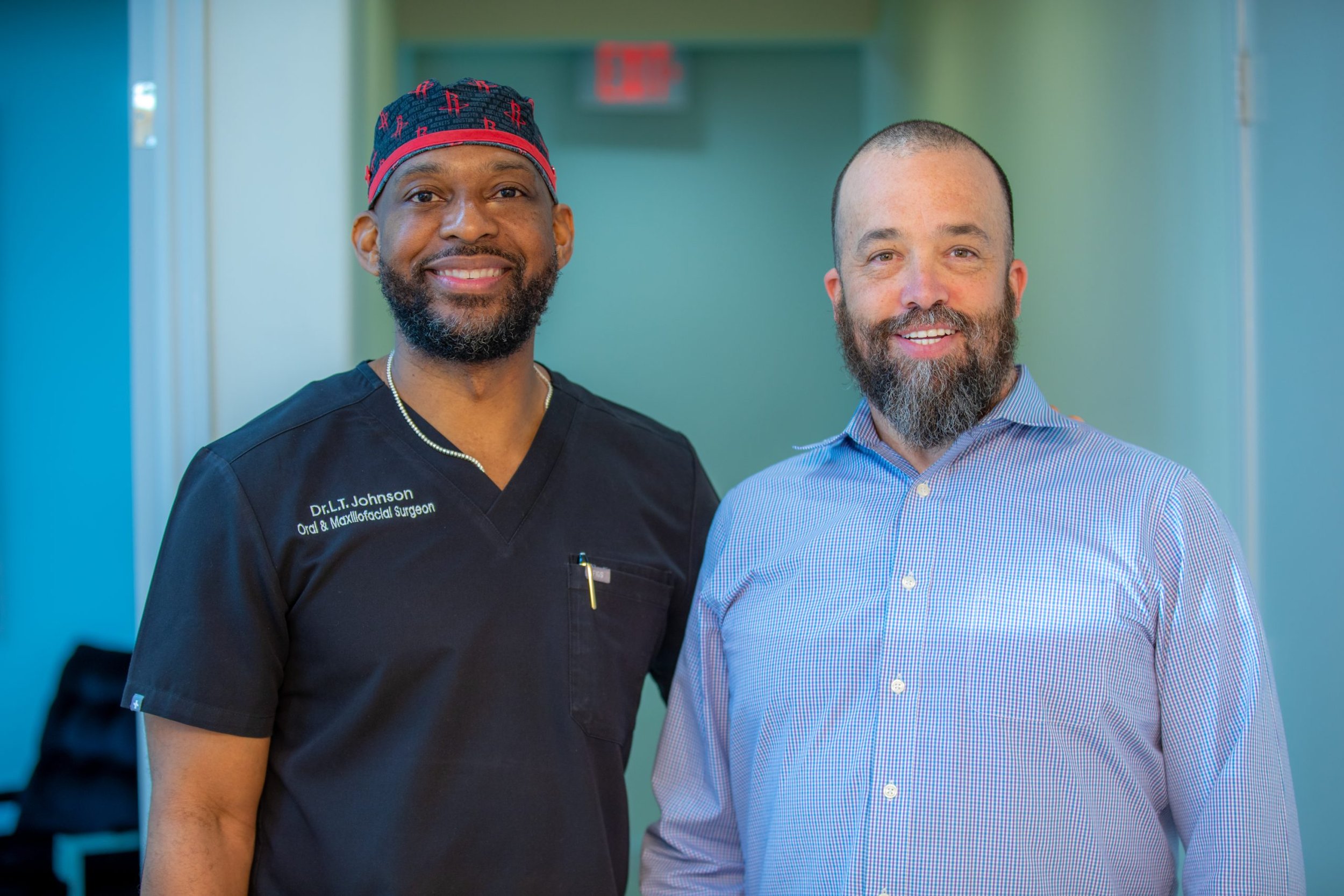 Dr. LT Johnson and a smiling patient