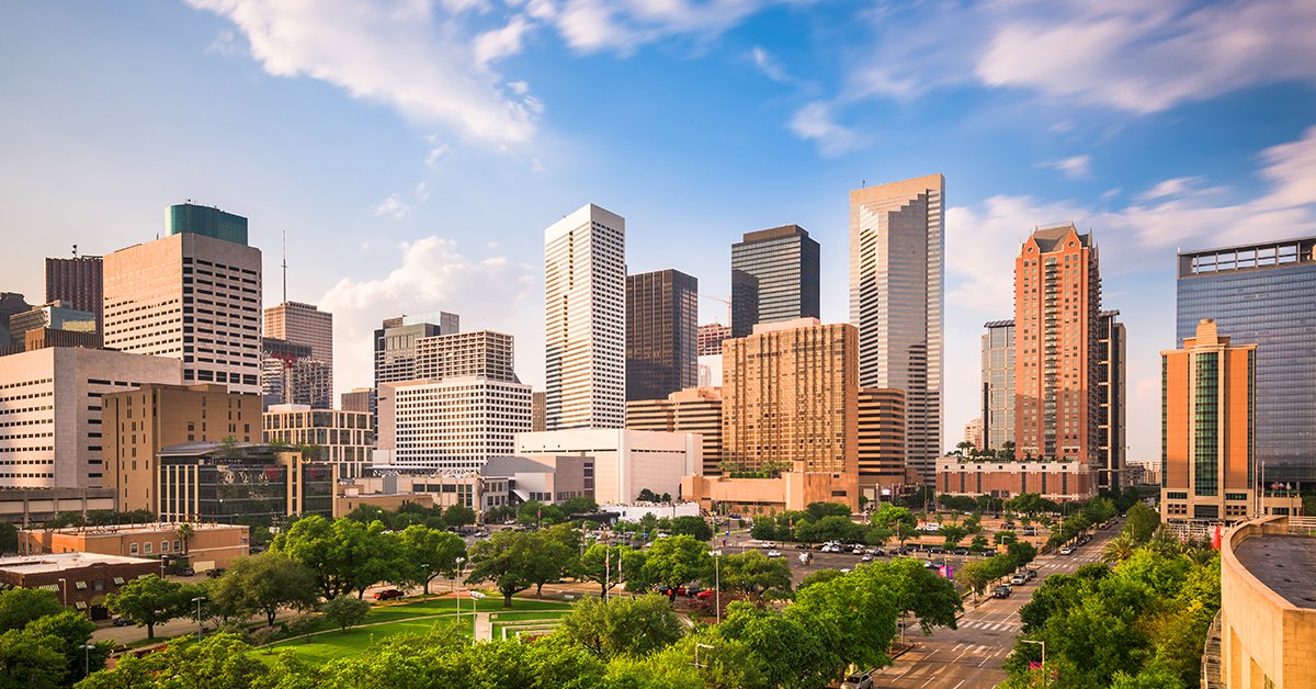 Downtown Houston city skyline.