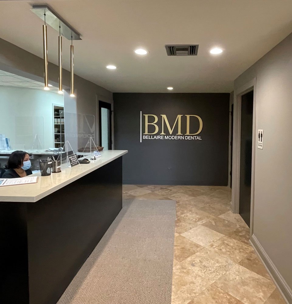 Front reception area at Bellaire Modern Dental